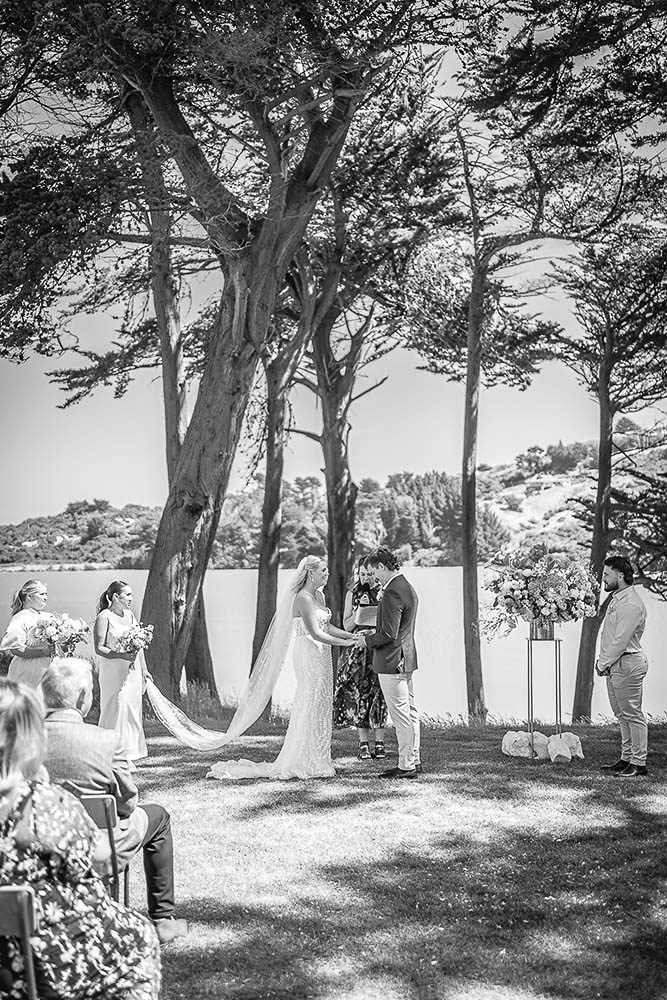 Bride and groom at Tomahawk Lagoon